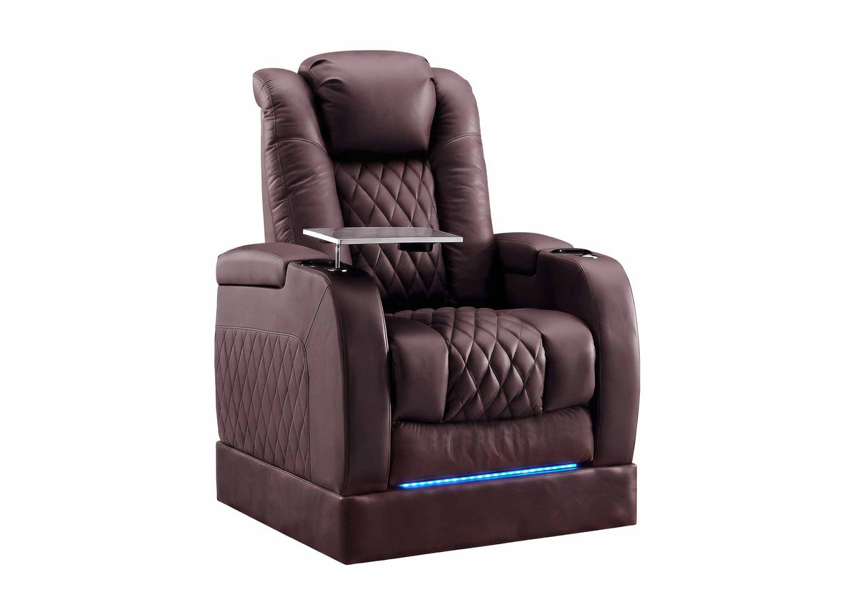 Weilianda FortLux Riser Series Single Power Recliner | Genuine Leather Sofa for Home Theater
