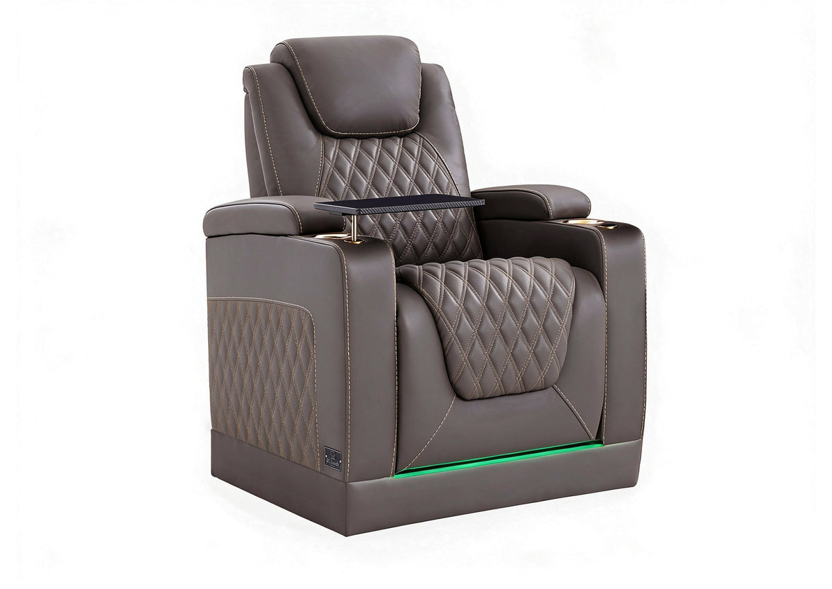 Weilianda Chic Riser Series Single Electric Reclining Chair | RGB Lighting for Media Room