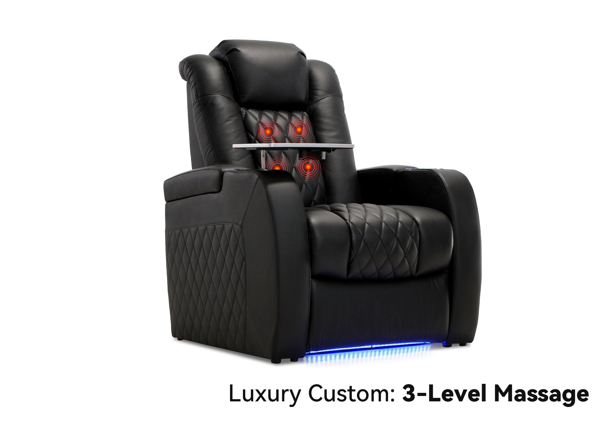 Weilianda Luxury Custom Massage Single Home Theater Recliner | Lumbar Massage, Top-Grain Leather, Zero Gravity, Power Headrest