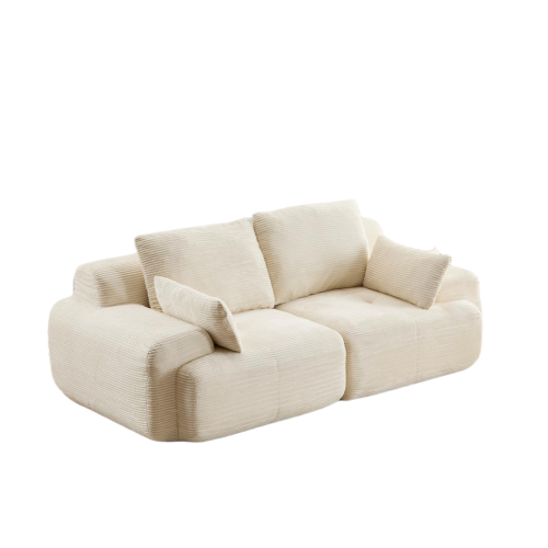 Plush 2-Seater Cloud Sofa in Soft Corduroy with Deep Memory Foam Comfort