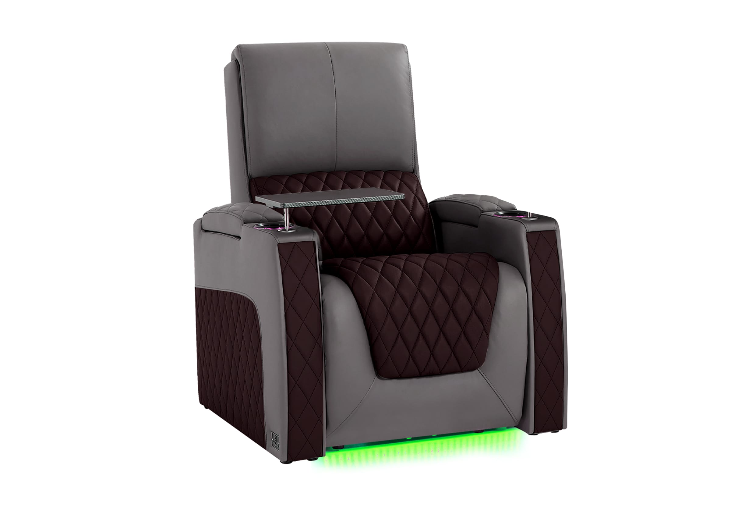 Weilianda AstroUltra Series Grey Custom Dual-Color Single Electronic Recliner with Tray Table