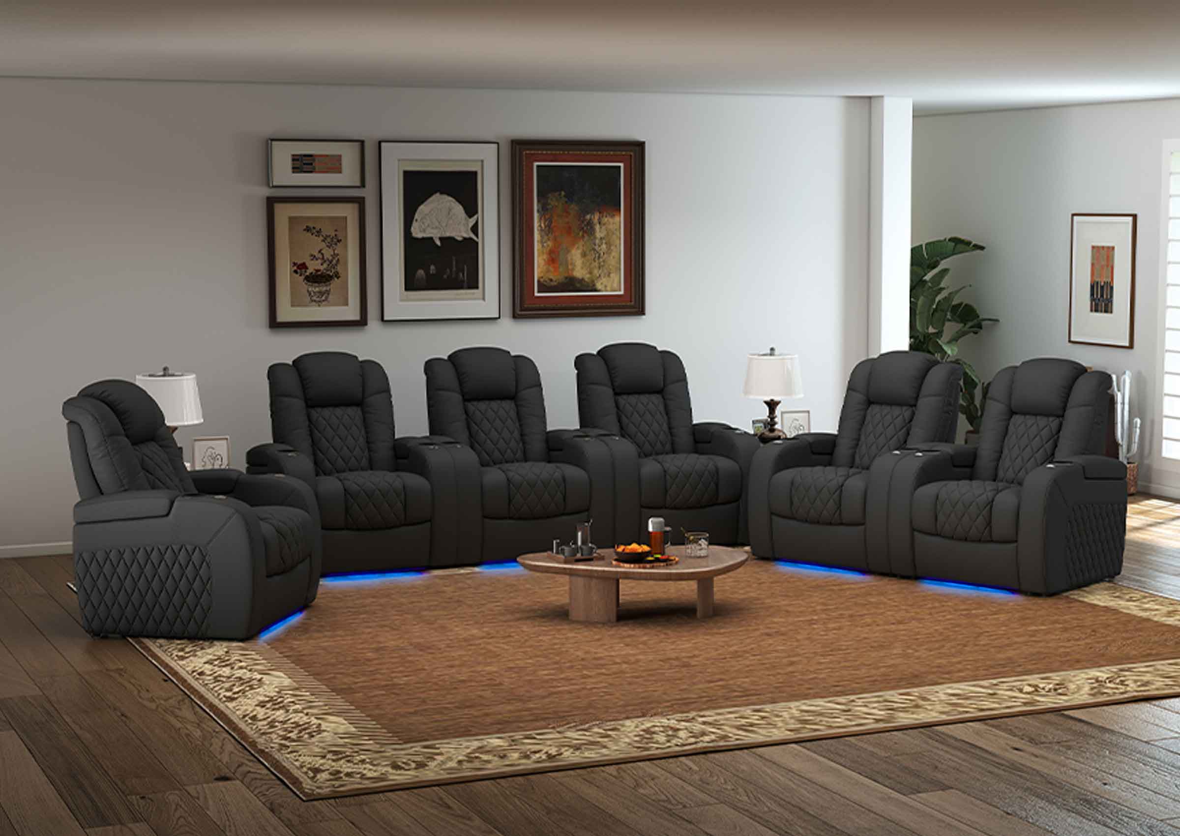 Limited Time Flash Sale | Luxury Series Single Seat Home Theater Chairs Set of 6