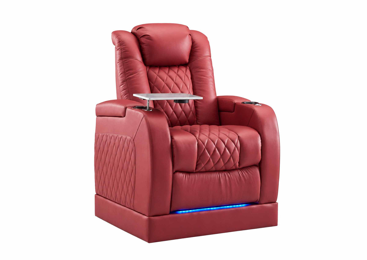 Weilianda FortLux Riser Series Single Power Recliner | Genuine Leather Sofa for Home Theater