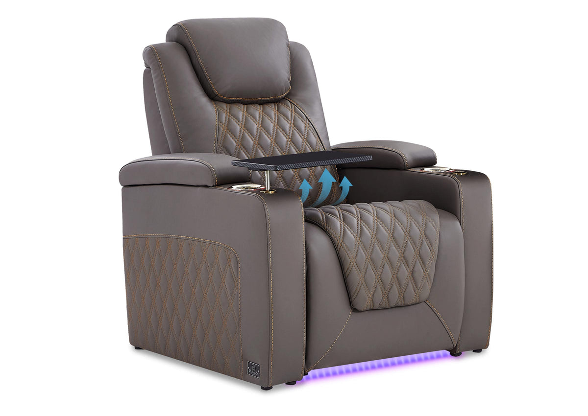 Weilianda Chic Lumbar Series Single Reclining Seats with Power Lumbar Support for Media Room