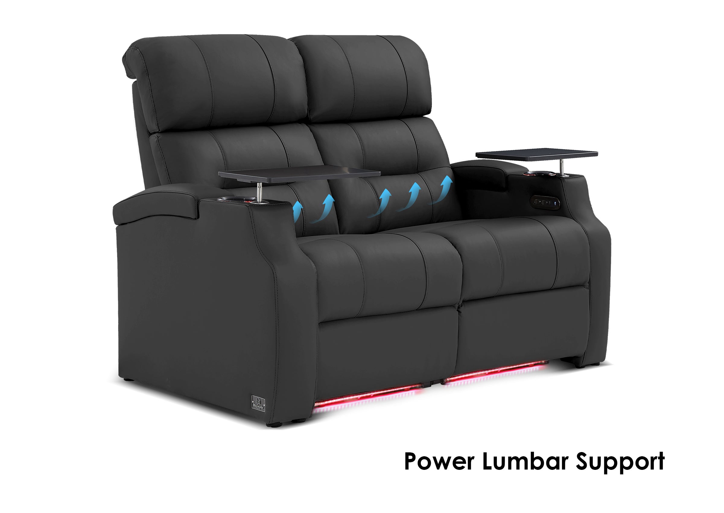 Weilianda Vanguard Lumbar Series Home Theater Loveseat Recliner with Ergonomic Lumbar Support
