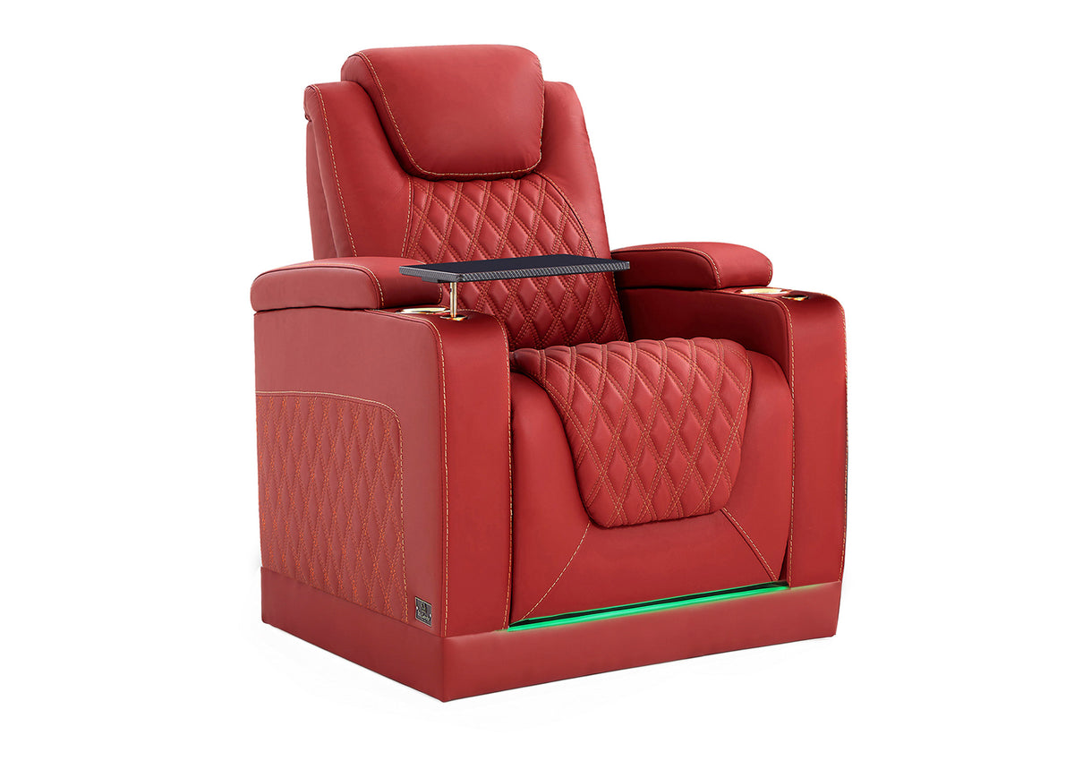 Weilianda Chic Riser Series Single Electric Reclining Chair | RGB Lighting for Media Room