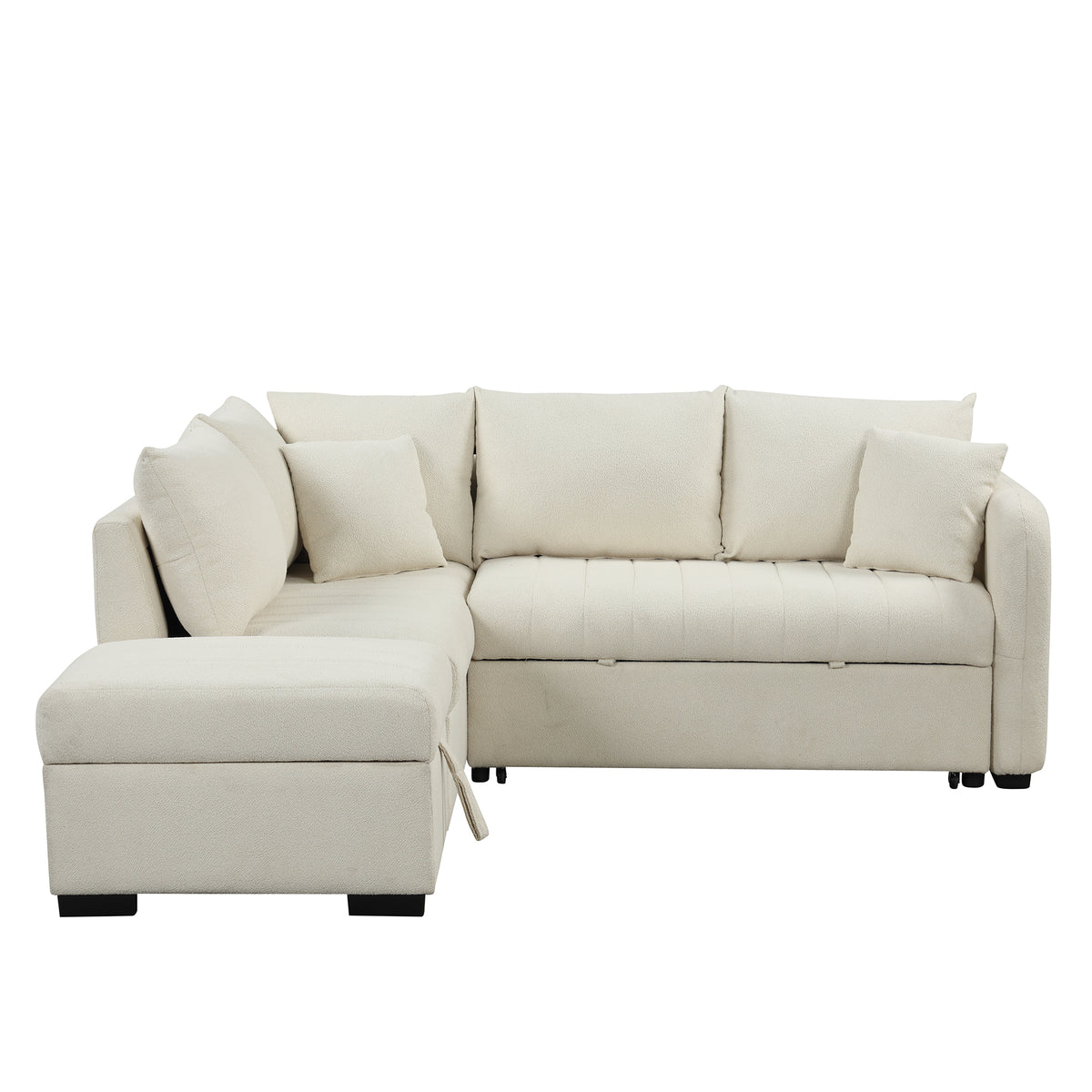 Versatile U-Style Sleeper Sectional with Storage, USB Port & Dual Cup Holders