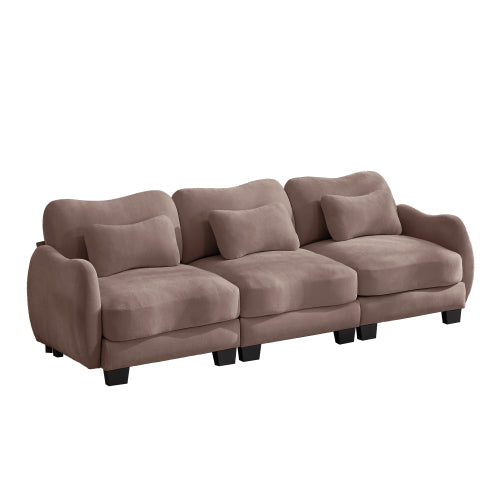 Oversized U-Shaped Chenille Sectional with Dual Movable Ottomans