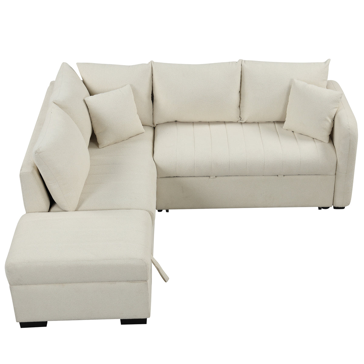 Versatile U-Style Sleeper Sectional with Storage, USB Port & Dual Cup Holders