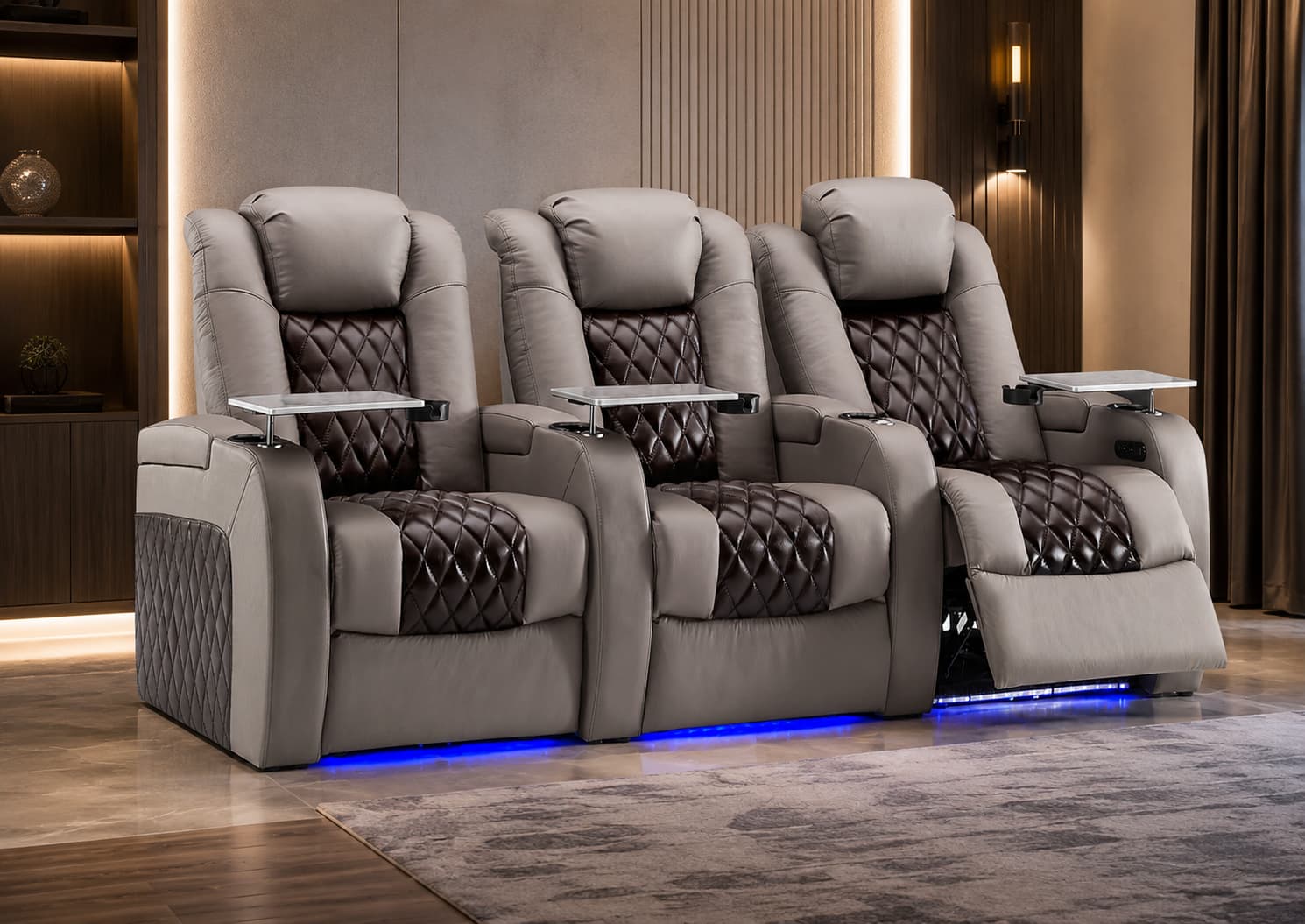 Weilianda 2026 Luxury Version 2.0 Grey Custom Home Theater Seating