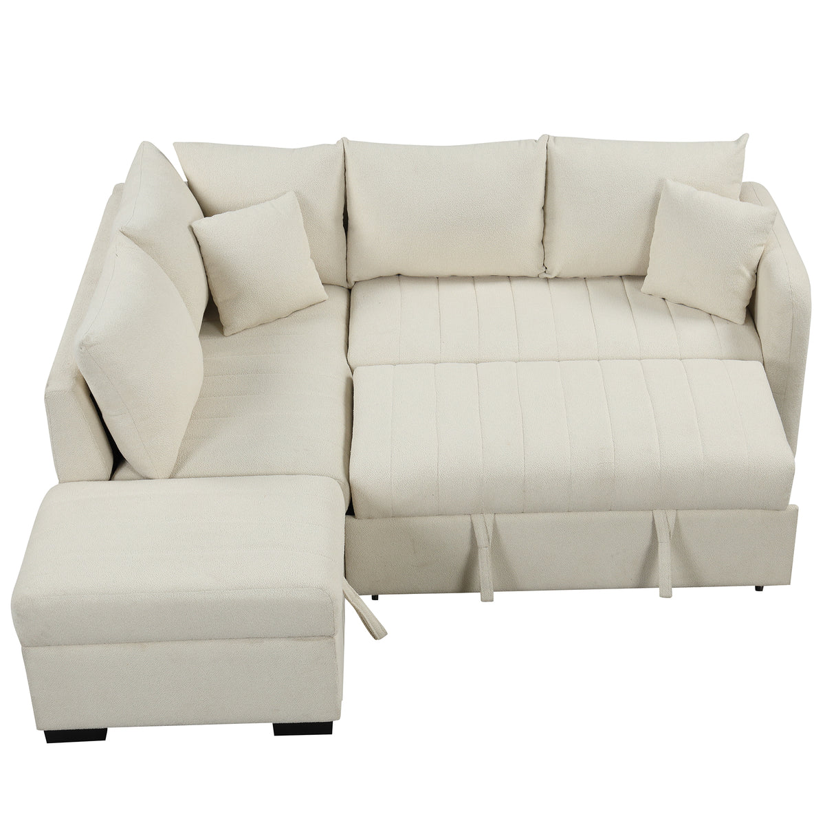 Versatile U-Style Sleeper Sectional with Storage, USB Port & Dual Cup Holders