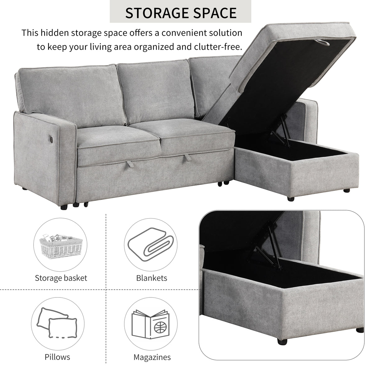 Oversized 162" L-Shaped Cloud Modular Sectional with 6 Plush Pillows