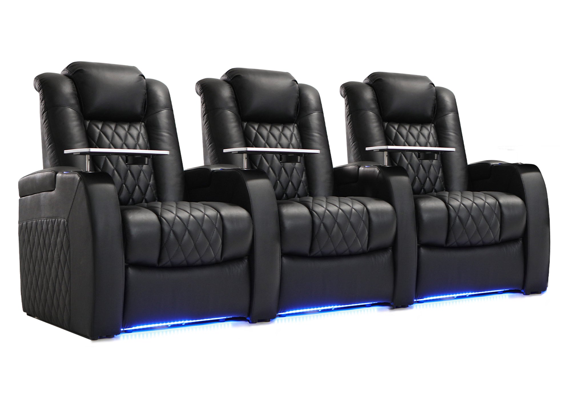 home theater seating with lighting cup holders