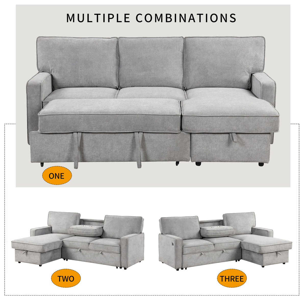 Oversized 162" L-Shaped Cloud Modular Sectional with 6 Plush Pillows
