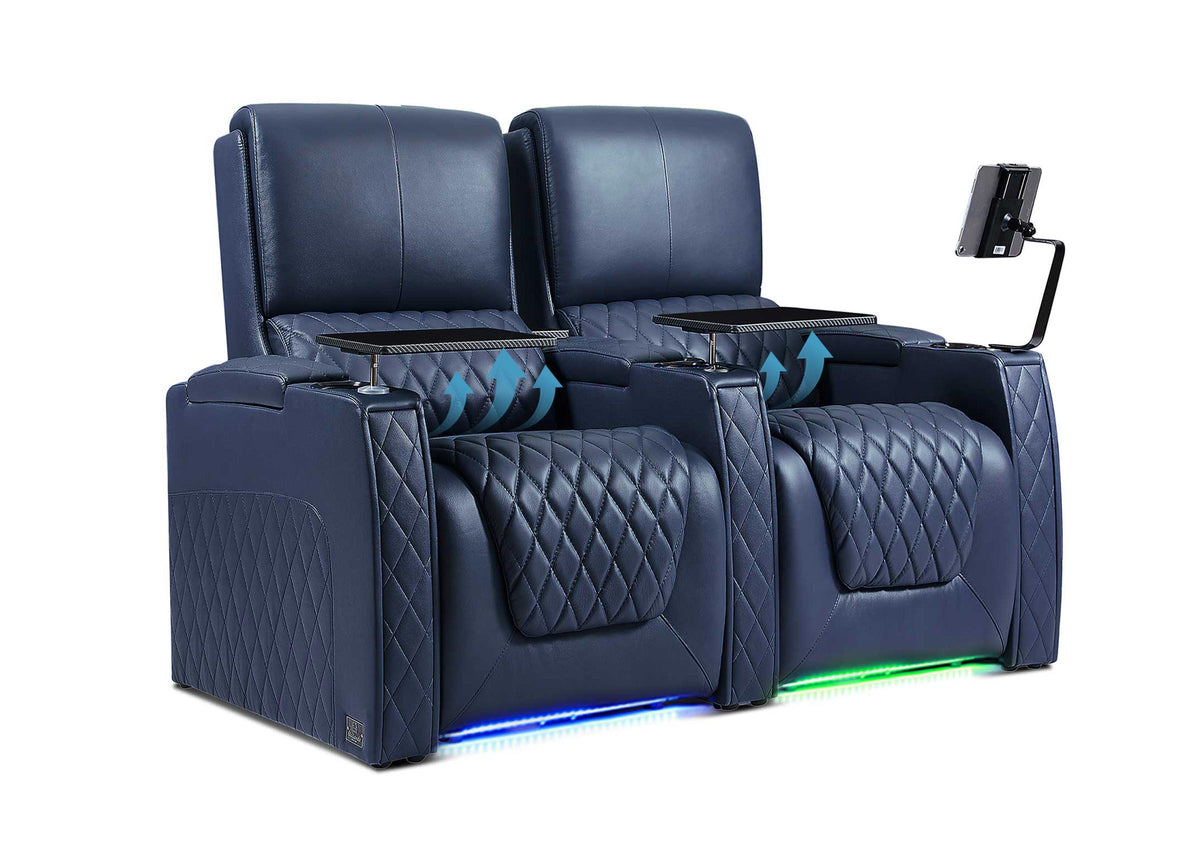 Weilianda AstroUltra Lumbar Series Two Seat Top Grain Leather Sofa with Built-in Lumbar Support