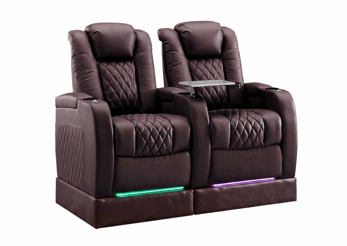 Weilianda FortLux Riser Series 2-Seat Home Theater Sofa | Power Headrest & Footrest Recliner