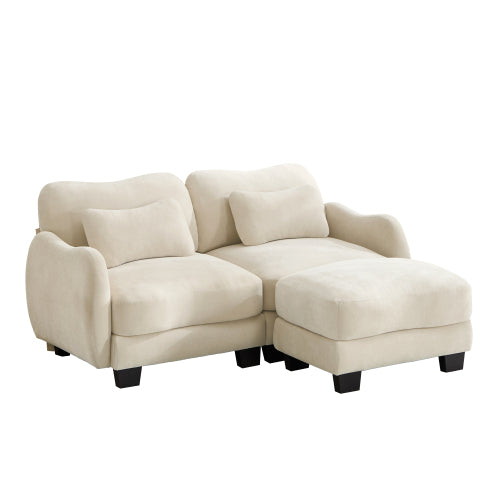 Oversized U-Shaped Chenille Sectional with Dual Movable Ottomans