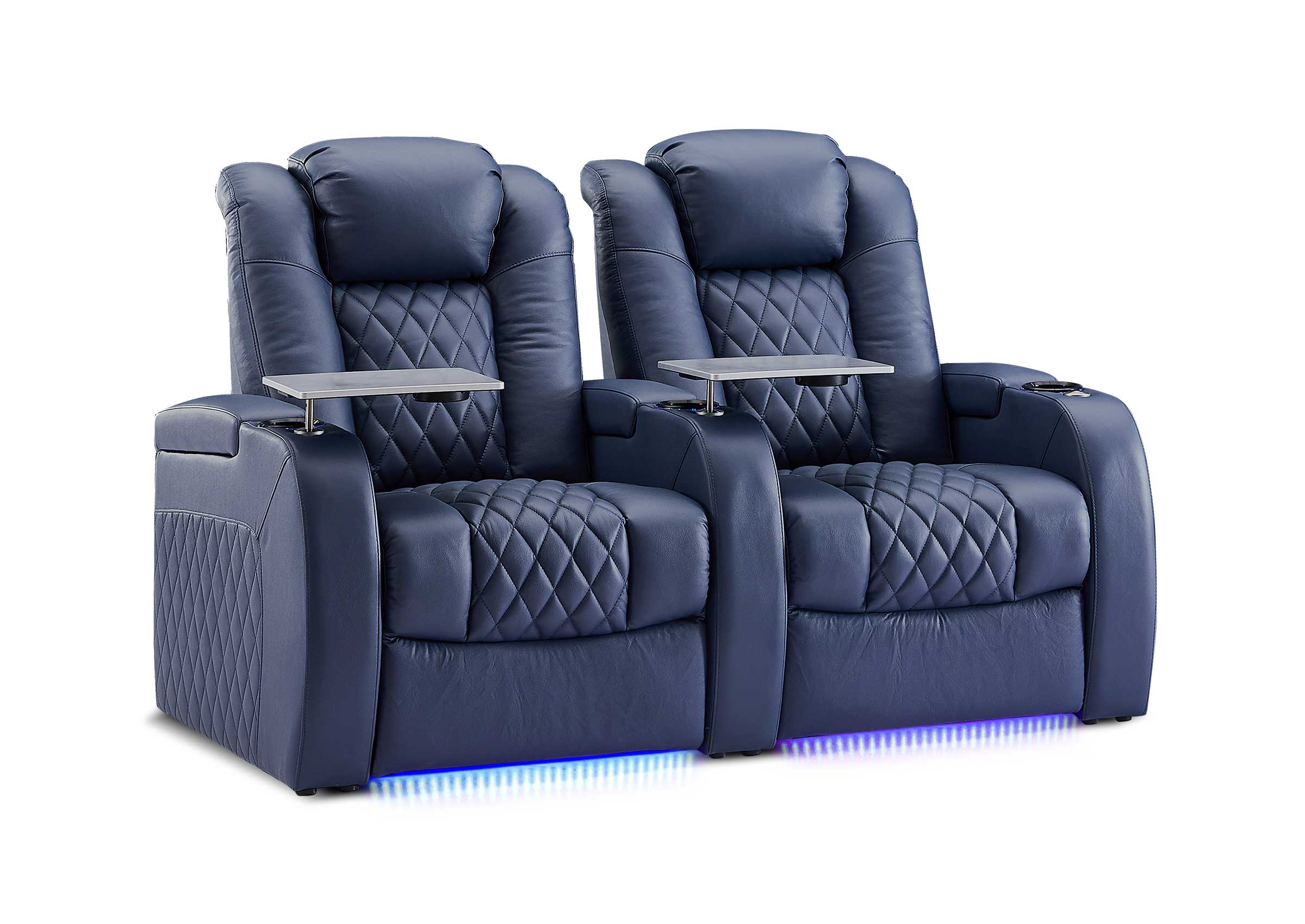 Weilianda FortLux XL Series – Big & Tall Design | Two-Seat Power Recliner with Ambient Lighting & Adjustable Headrest for Movie Room