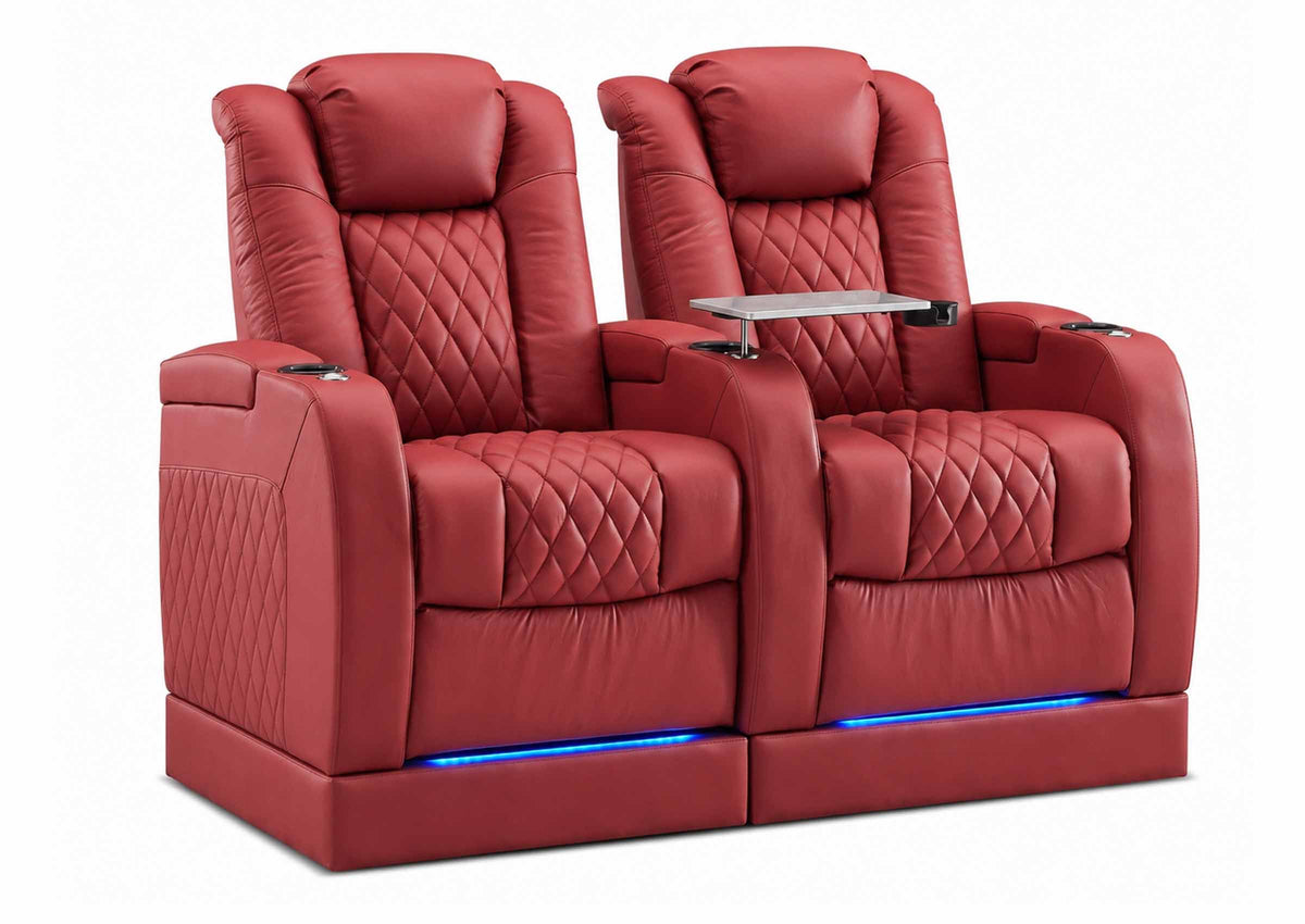 Weilianda FortLux Riser Series 2-Seat Home Theater Sofa | Power Headrest & Footrest Recliner