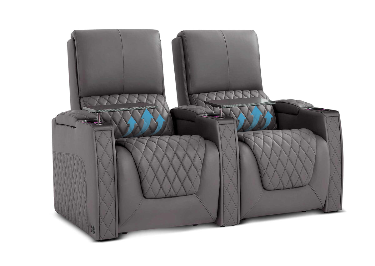 Weilianda AstroUltra Lumbar Series Two Seat Top Grain Leather Sofa with Built-in Lumbar Support
