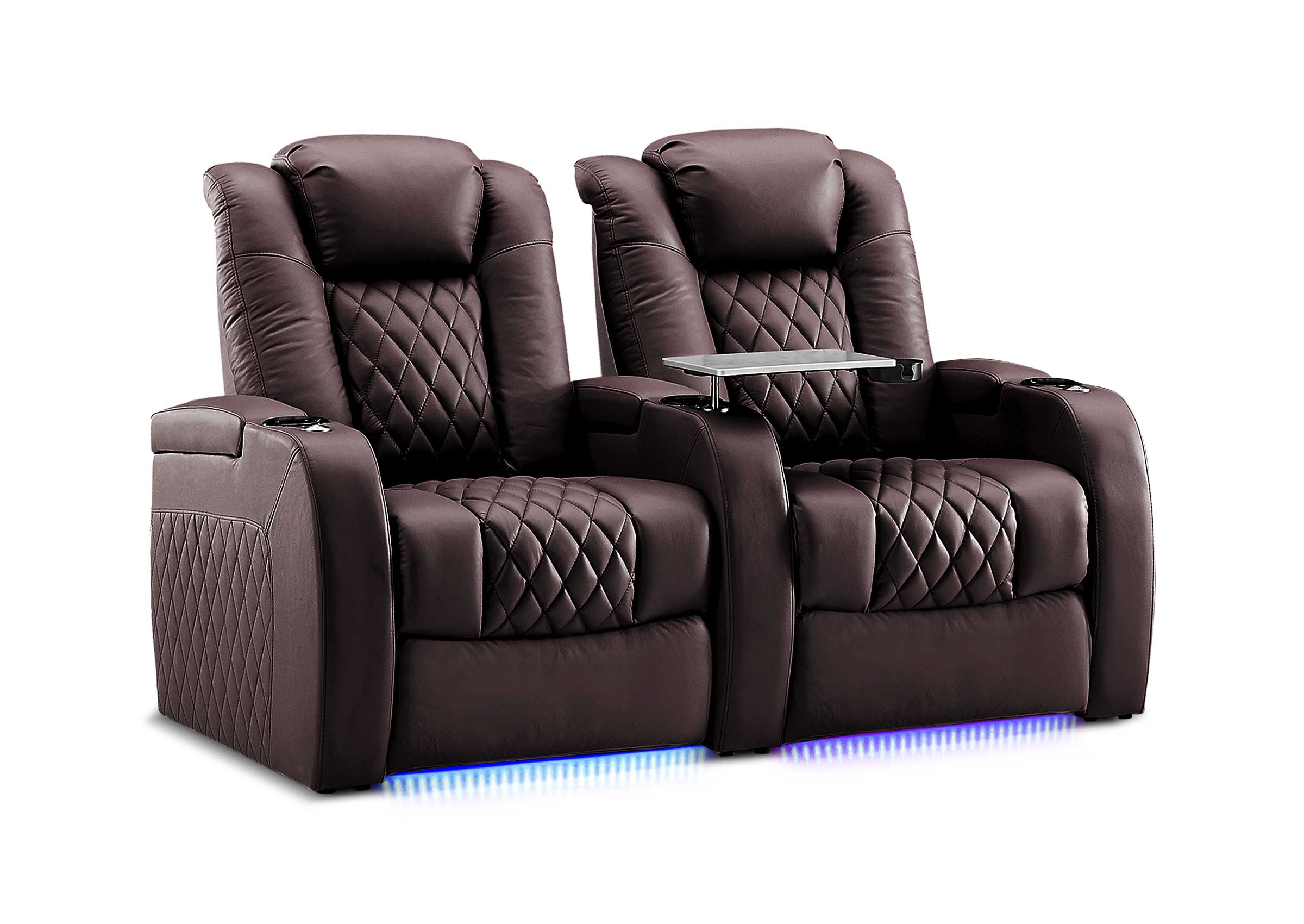 Weilianda FortLux XL Series – Big & Tall Design | Two-Seat Power Recliner with Ambient Lighting & Adjustable Headrest for Movie Room
