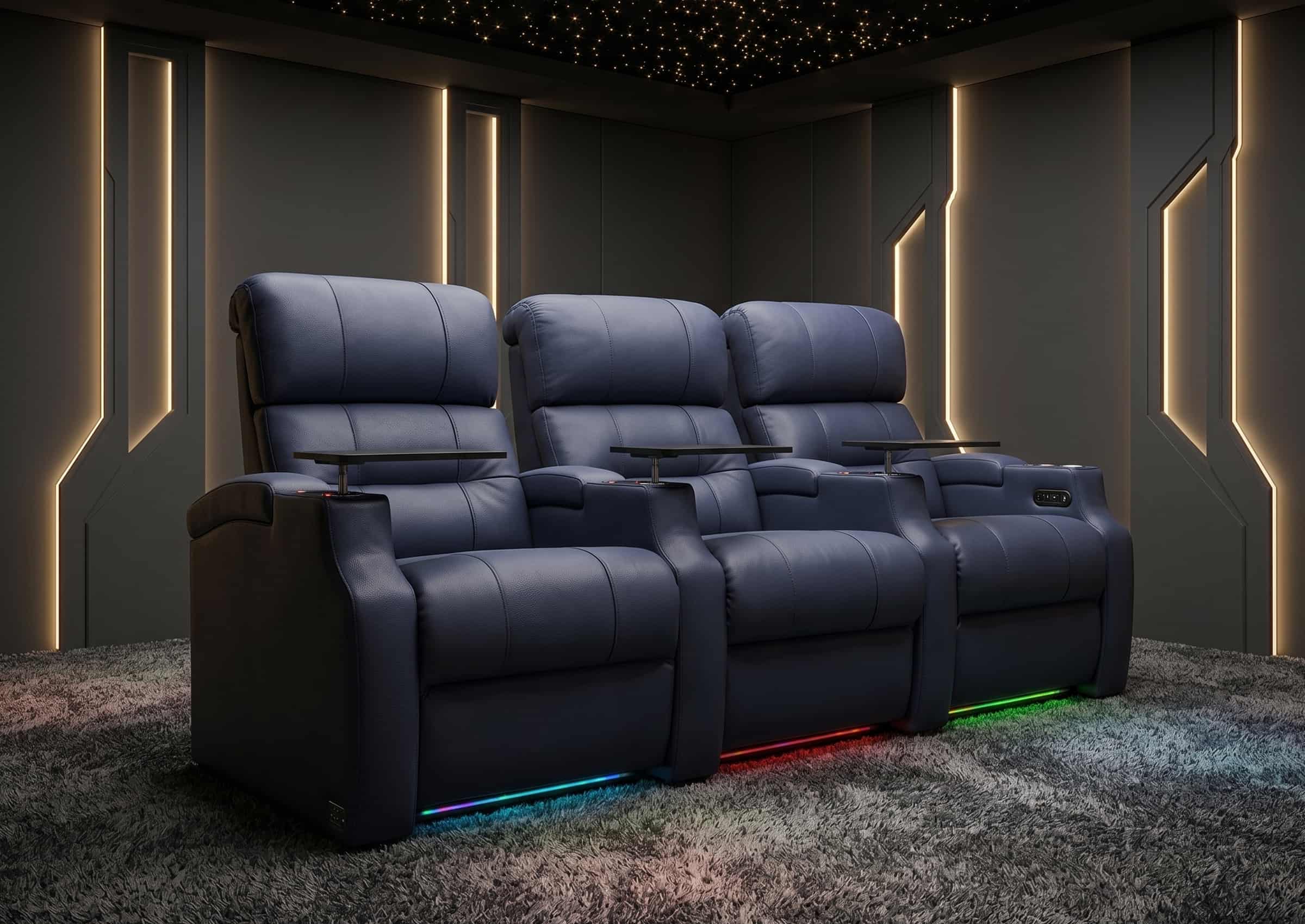 Weilianda Vanguard Series Movie Night Chair Power Recliner 3 seats Grey