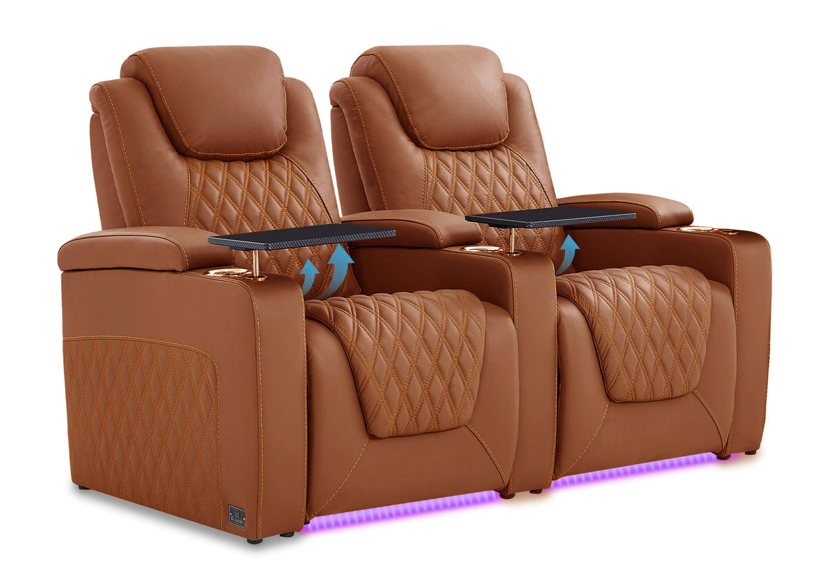 Weilianda Chic Lumbar Series 2-Seat Home Theater Sofa with Ergonomic Lumbar Support