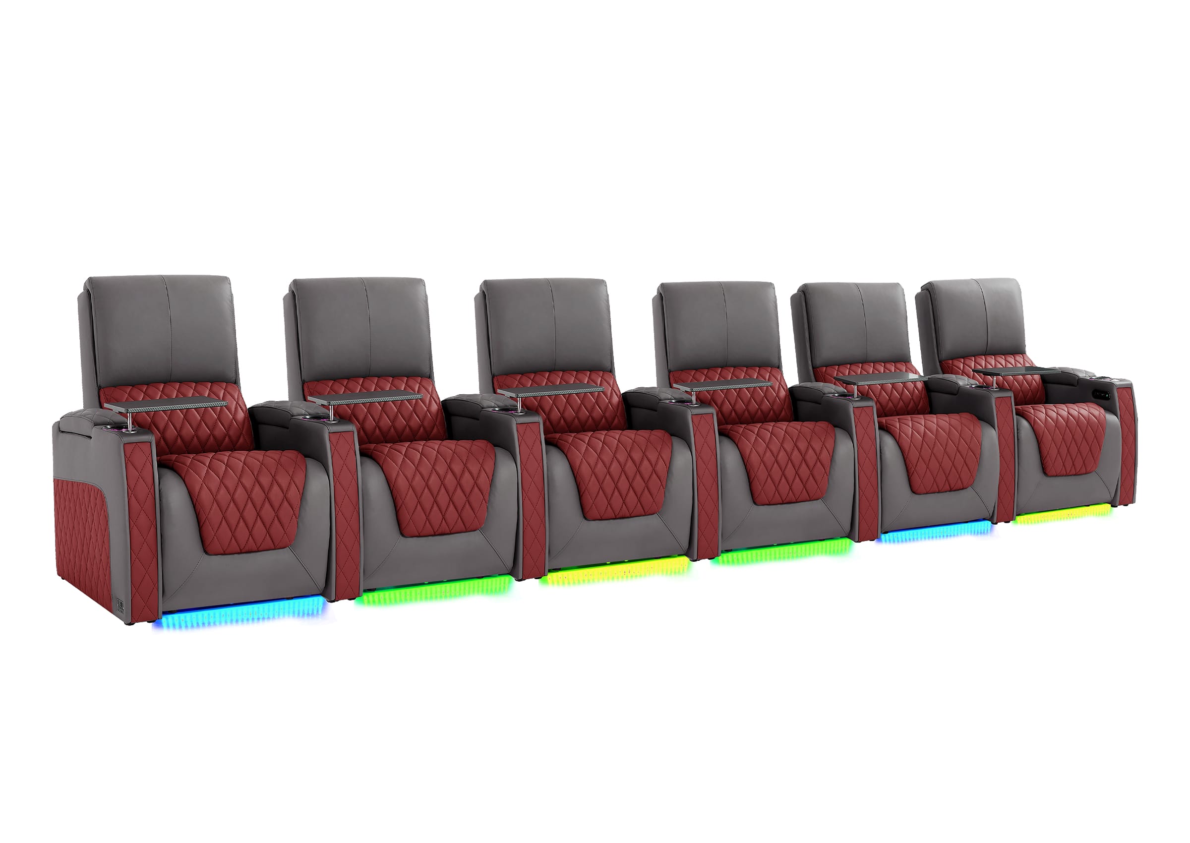 Weilianda AstroUltra Series Grey Custom Dual-Color 6-Seat Zero Gravity Recliner with RGB Lighting