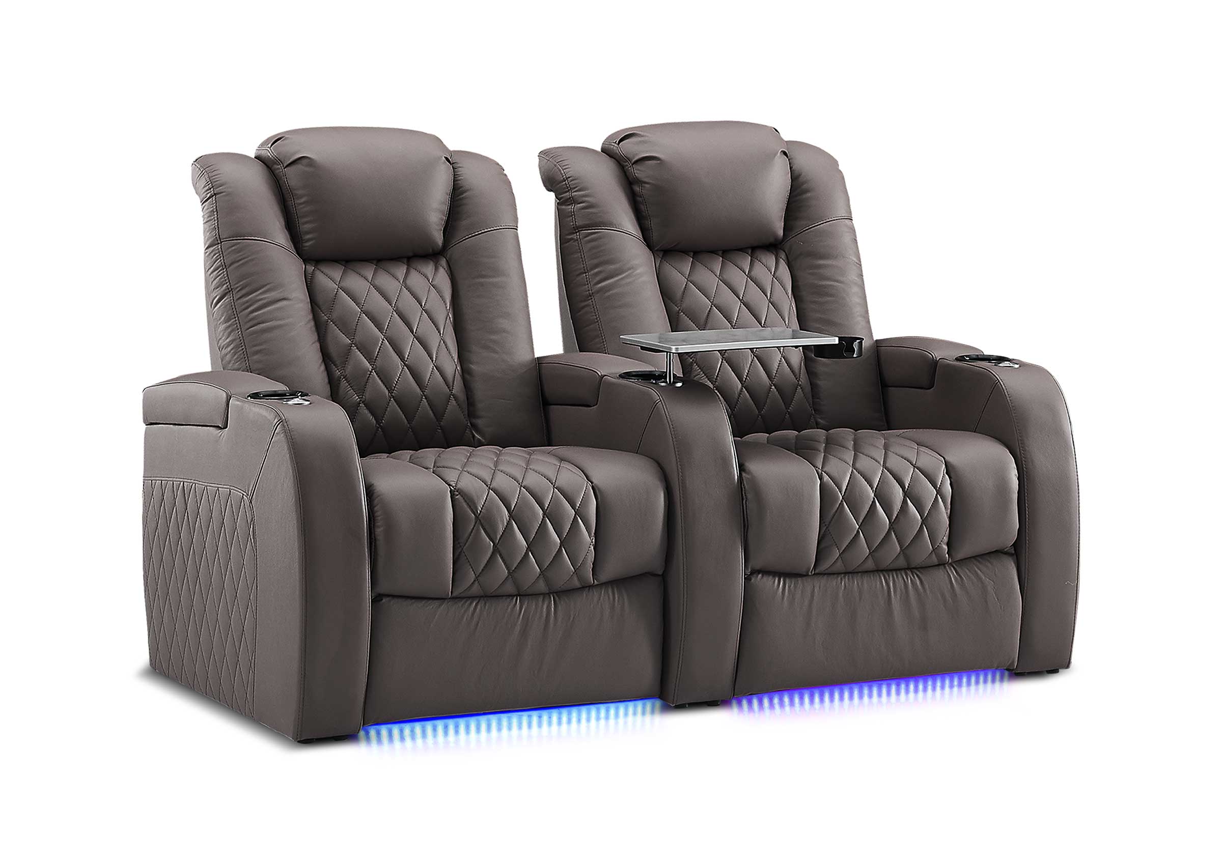 Weilianda FortLux XL Series – Big & Tall Design | Two-Seat Power Recliner with Ambient Lighting & Adjustable Headrest for Movie Room