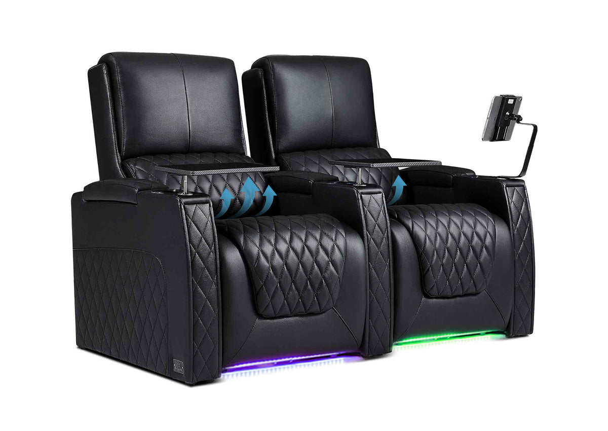 Weilianda AstroUltra Lumbar Series Two Seat Top Grain Leather Sofa with Built-in Lumbar Support