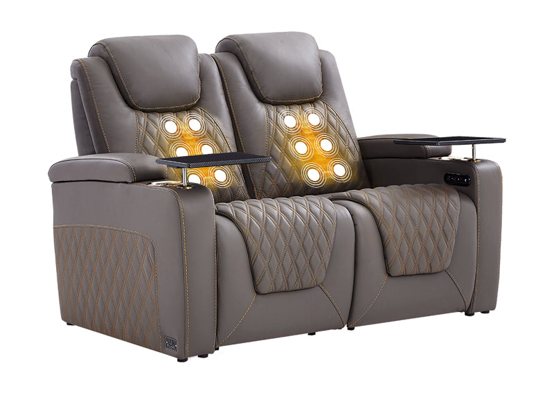 Weilianda LumiChic Massage Series 2-Seat Home Theater Recliner |  LED Lighting for Movie Night