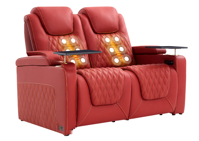 Weilianda LumiChic Massage Series 2-Seat Home Theater Recliner |  LED Lighting for Movie Night