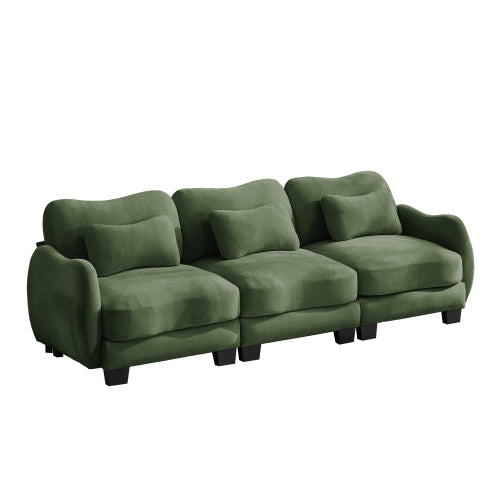 Oversized U-Shaped Chenille Sectional with Dual Movable Ottomans