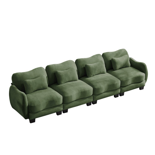 Oversized U-Shaped Chenille Sectional with Dual Movable Ottomans