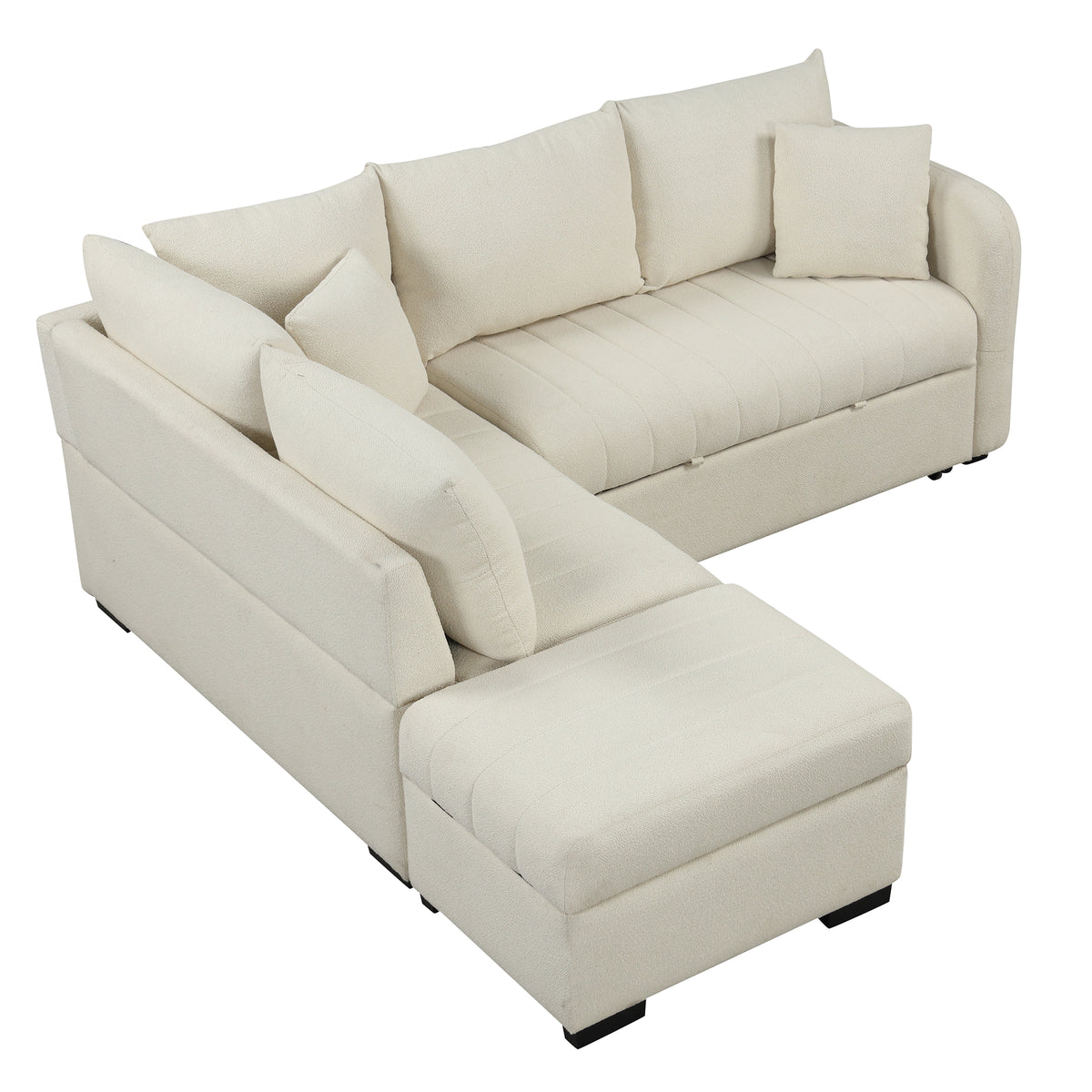 Versatile U-Style Sleeper Sectional with Storage, USB Port & Dual Cup Holders