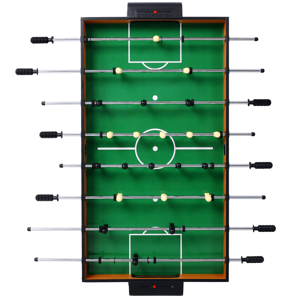 Versatile 5-in-1 Multi-Game Table with Billiards, Foosball & More, Brown/Red