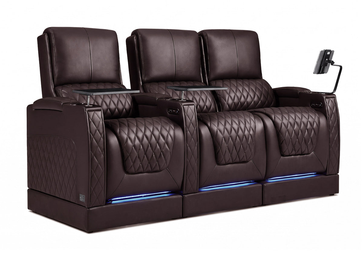 Weilianda AstroUltra Riser Series Three Seat Electric Theater Recliner | USB Charging for Game Room