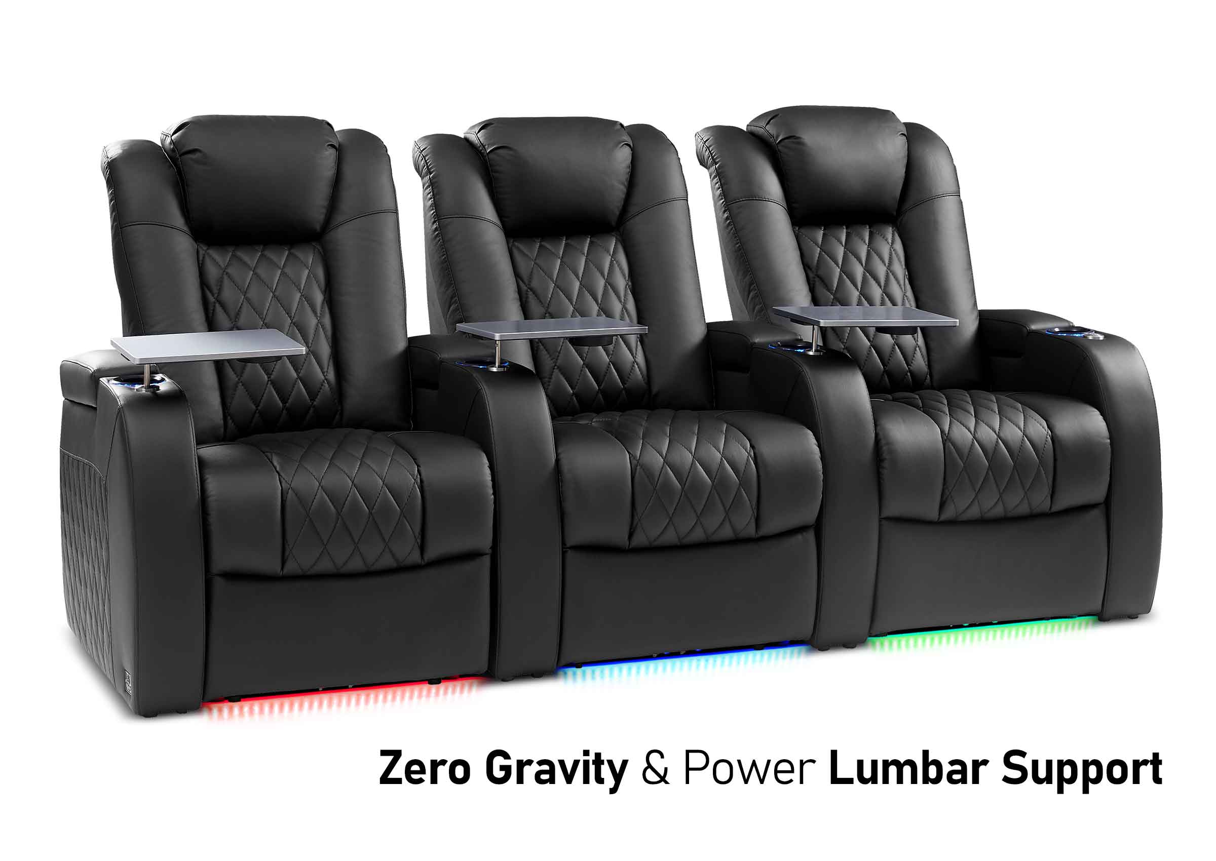 Weilianda Luxury Series 3-Seat  Reclining Seats with Ergonomic Lumbar Support | Movie Theater Recliner Sofa