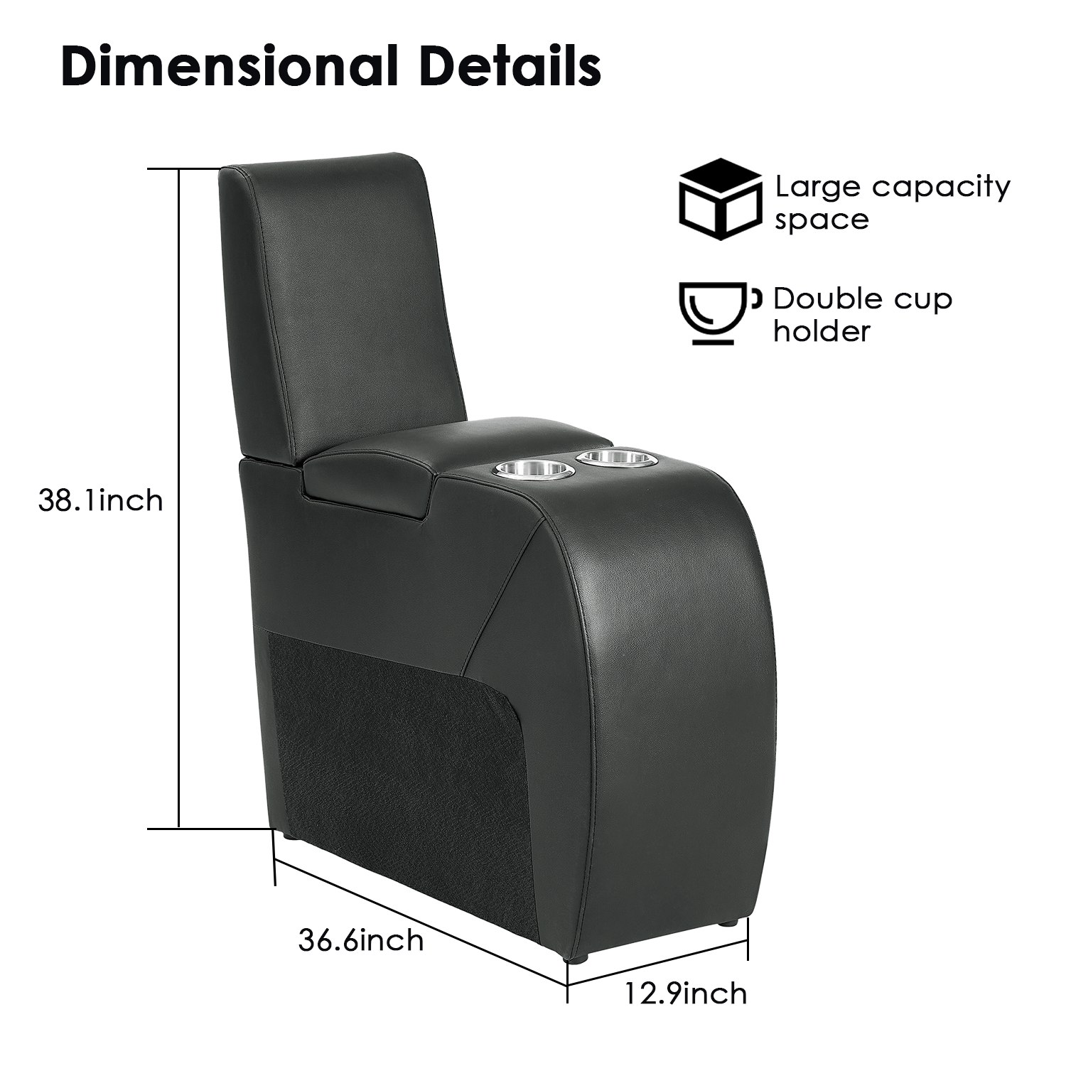 Center Storage Console for Home Theater Seating Recliner Sofa