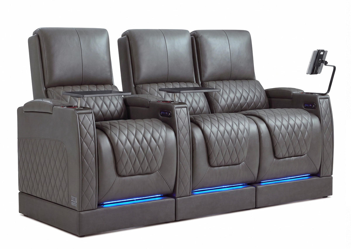 Weilianda AstroUltra Riser Series Three Seat Electric Theater Recliner | USB Charging for Game Room