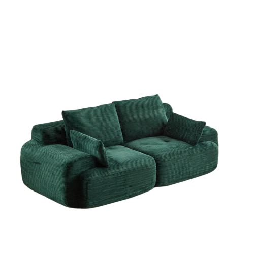 Plush 2-Seater Cloud Sofa in Soft Corduroy with Deep Memory Foam Comfort
