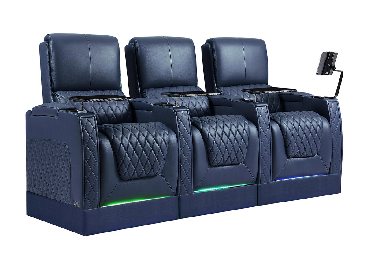 Weilianda AstroUltra Riser Series Three Seat Electric Theater Recliner | USB Charging for Game Room