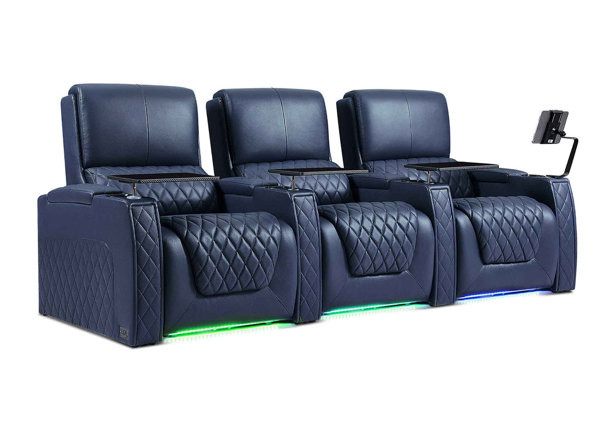 Weilianda AstroUltra XL Series – Big & Tall Design 3-Seat Movie Theater Seating | Adjustable Headrest & Lighting