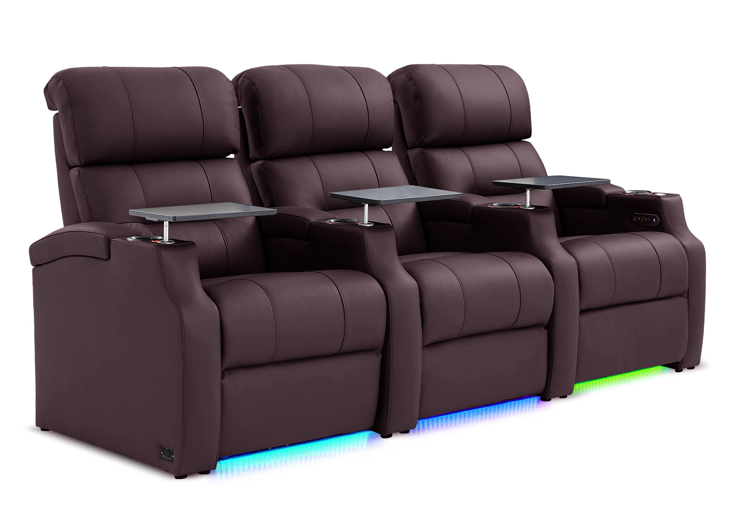 Weilianda Vanguard Series Movie Night Chair Power Recliner 3 seats Grey