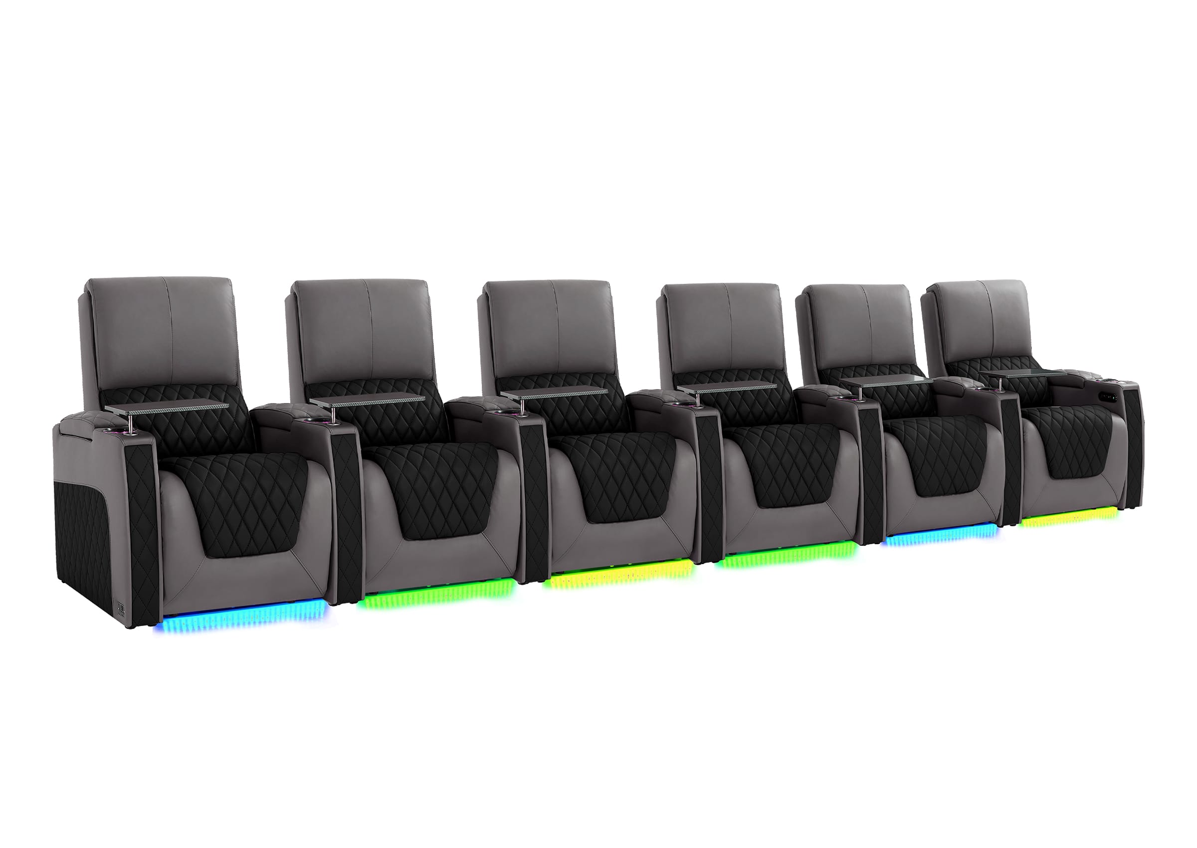 Weilianda AstroUltra Series Grey Custom Dual-Color 6-Seat Zero Gravity Recliner with RGB Lighting