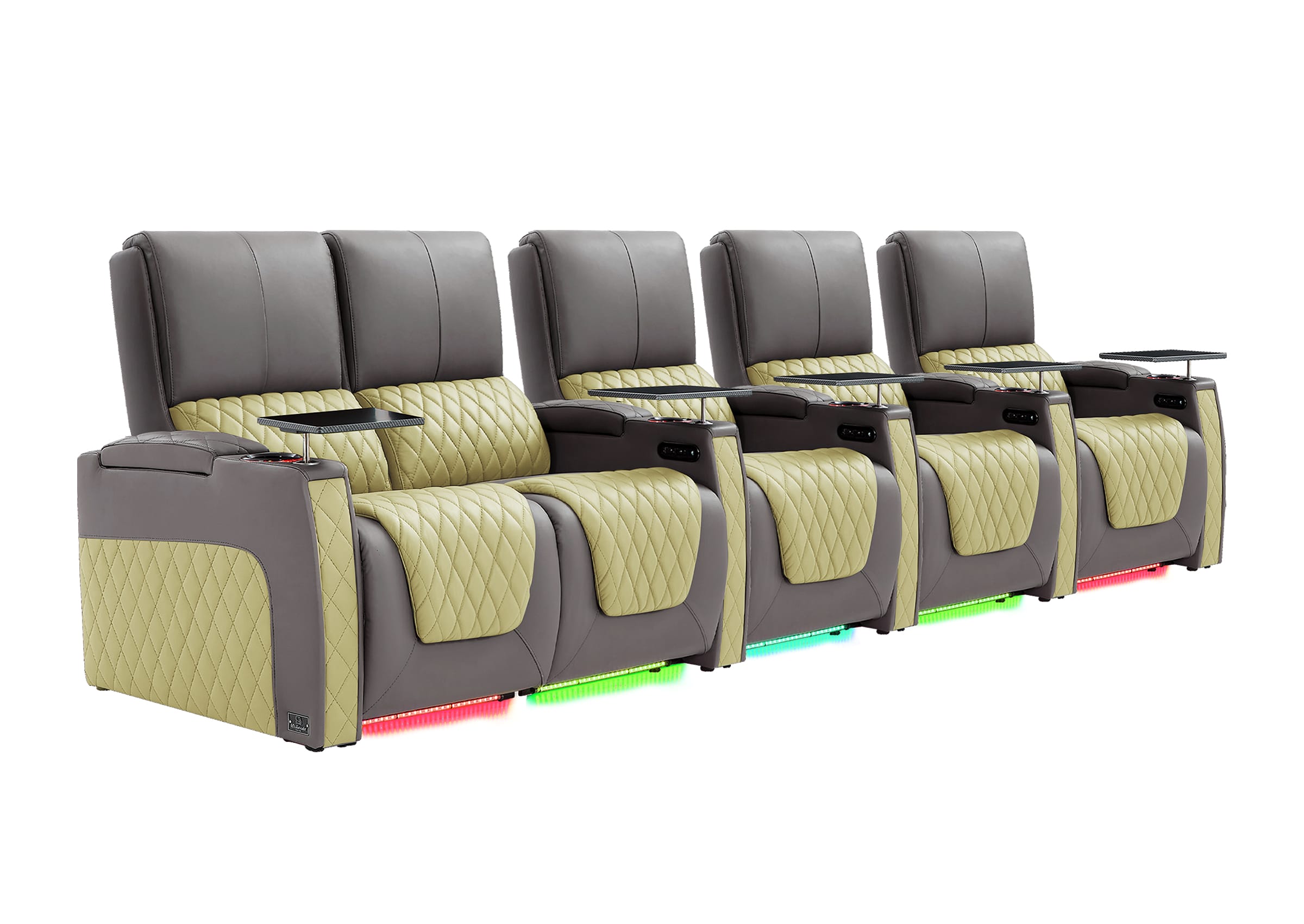 Weilianda AstroUltra Series Grey Custom Dual-Tone Modern Theater Seating with USB Charging 5-Seater