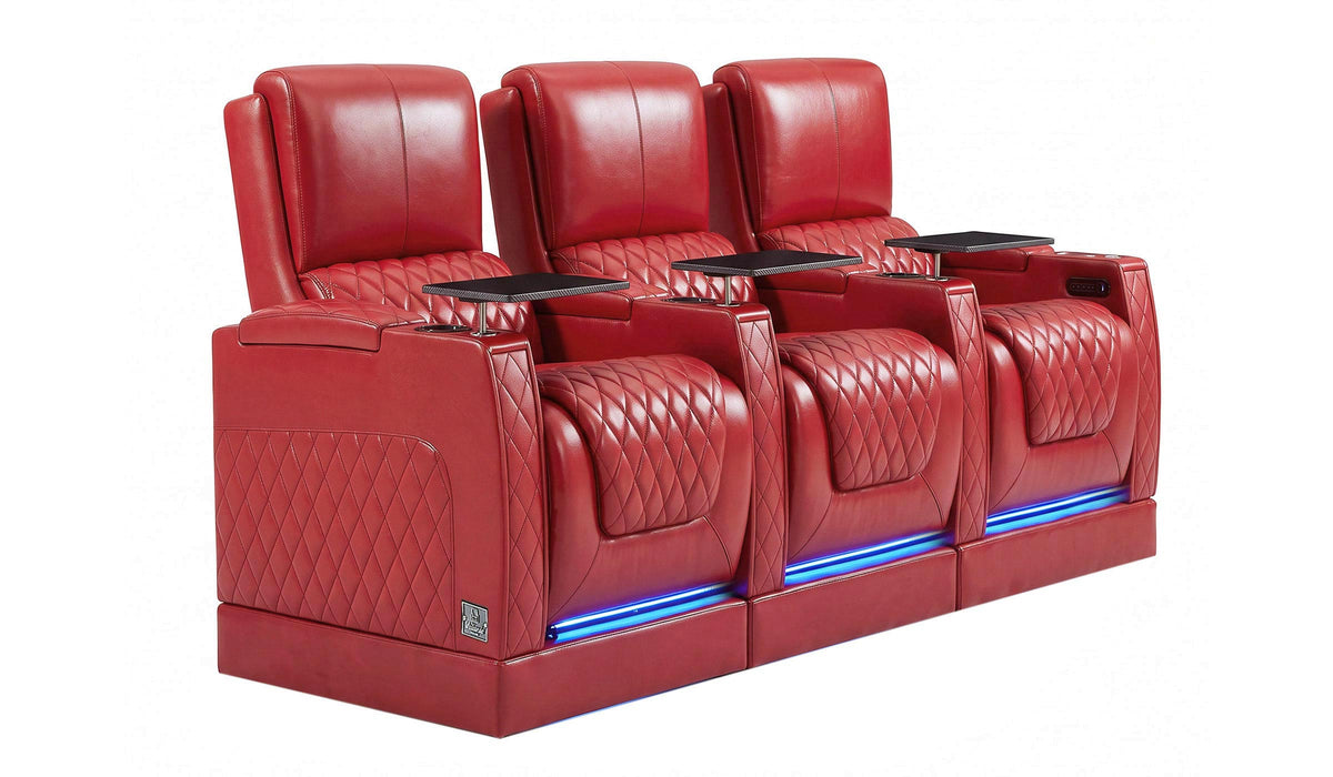 Weilianda AstroUltra Riser Series Three Seat Electric Theater Recliner | USB Charging for Game Room