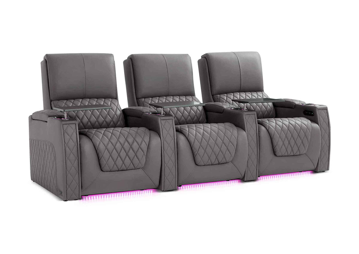 Weilianda AstroUltra XL Series – Big & Tall Design 3-Seat Movie Theater Seating | Adjustable Headrest & Lighting