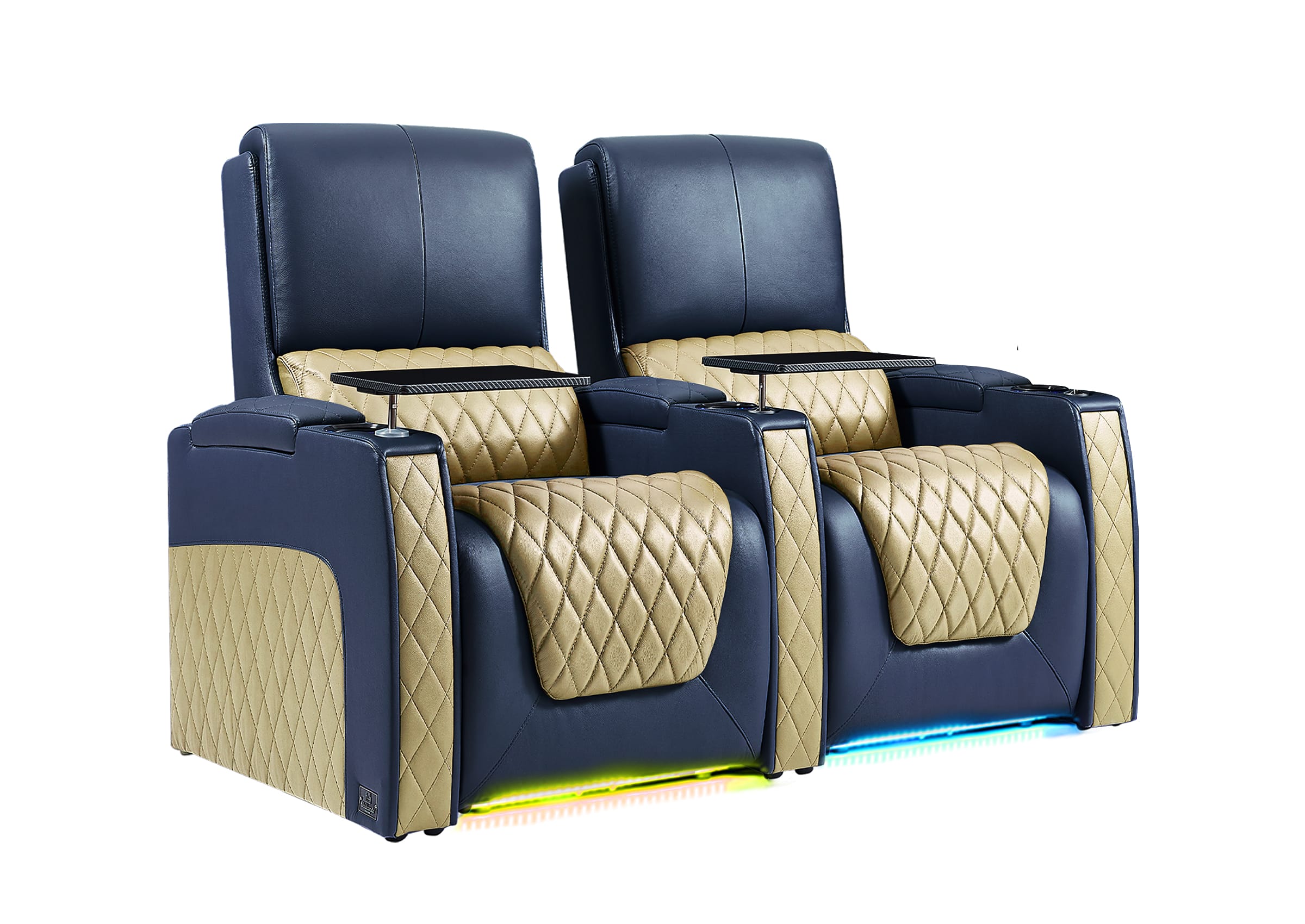 Weilianda AstroUltra Series Blue Custom Two-Tone 2 Seat Power Recliner with Zero Gravity Seating