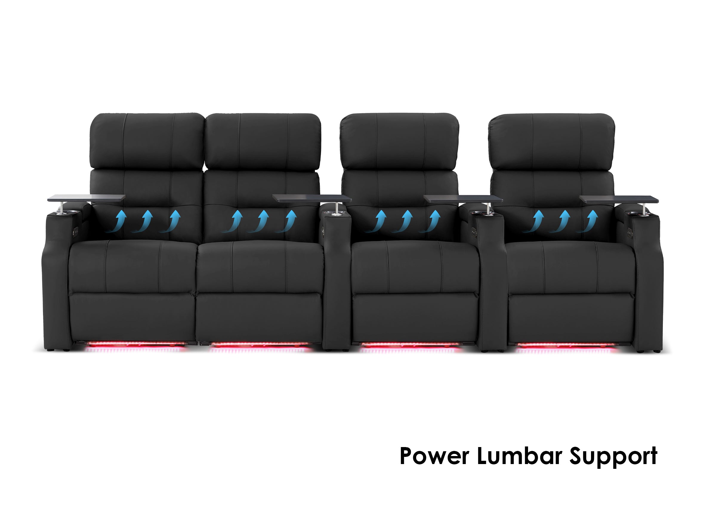Weilianda Vanguard Lumbar Series Zero Gravity Seating Row of 4 with Integrated Lumbar Support